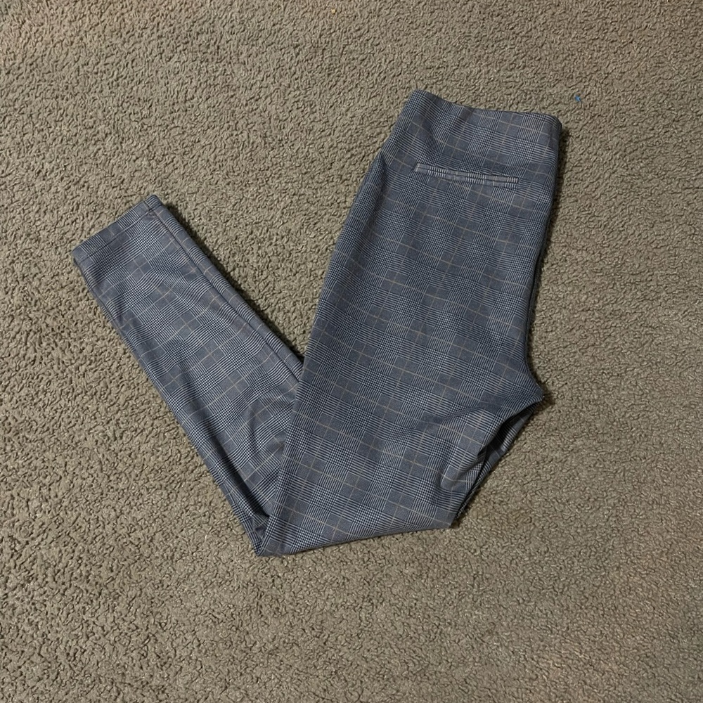 Gray Plaid Work Pants